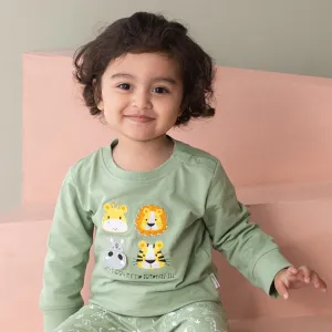 100% Cotton Full Sleeve Boy Sweatshirts, Green