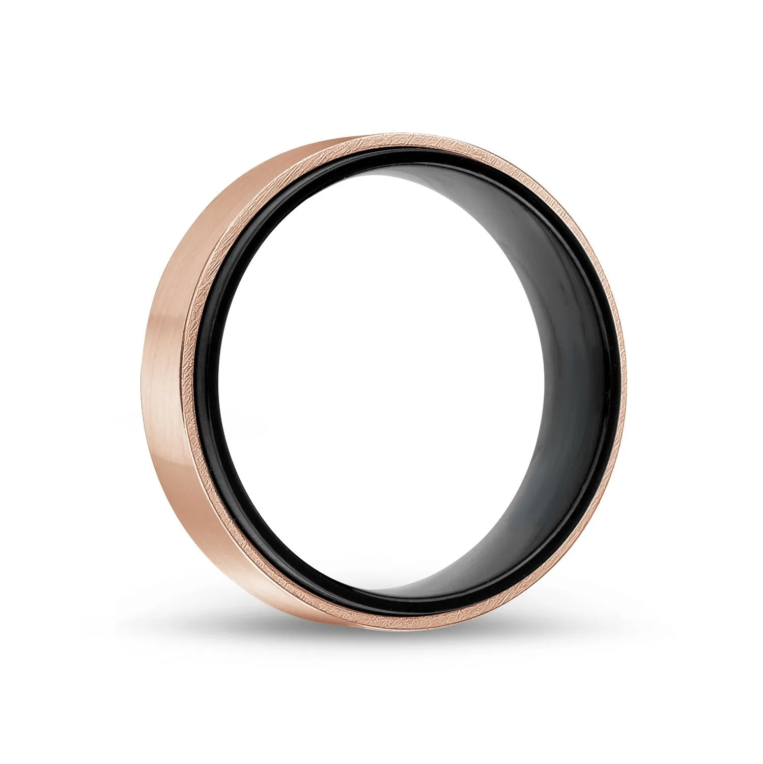 7mm Black & Rose Gold Band