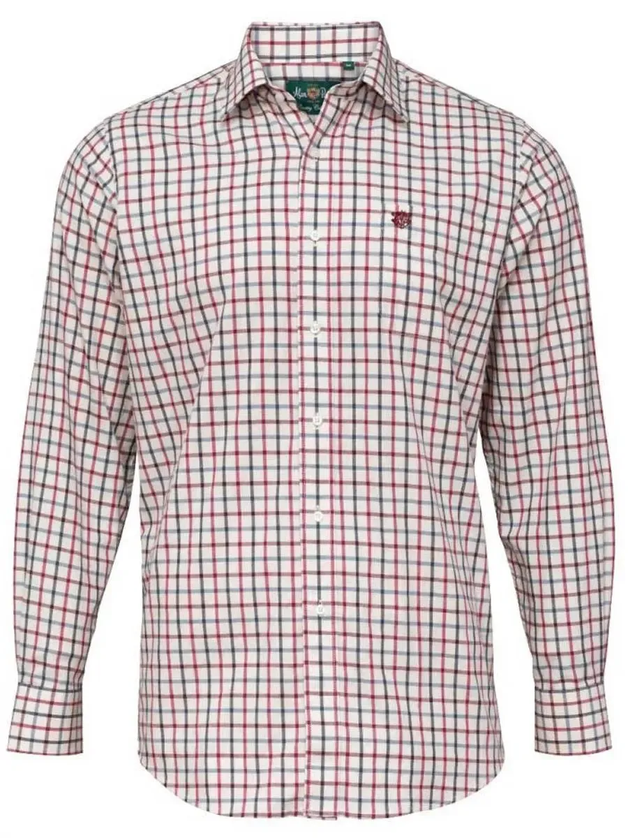 ALAN PAINE Ilkley Mens Country Check Shooting Shirt - Country Red