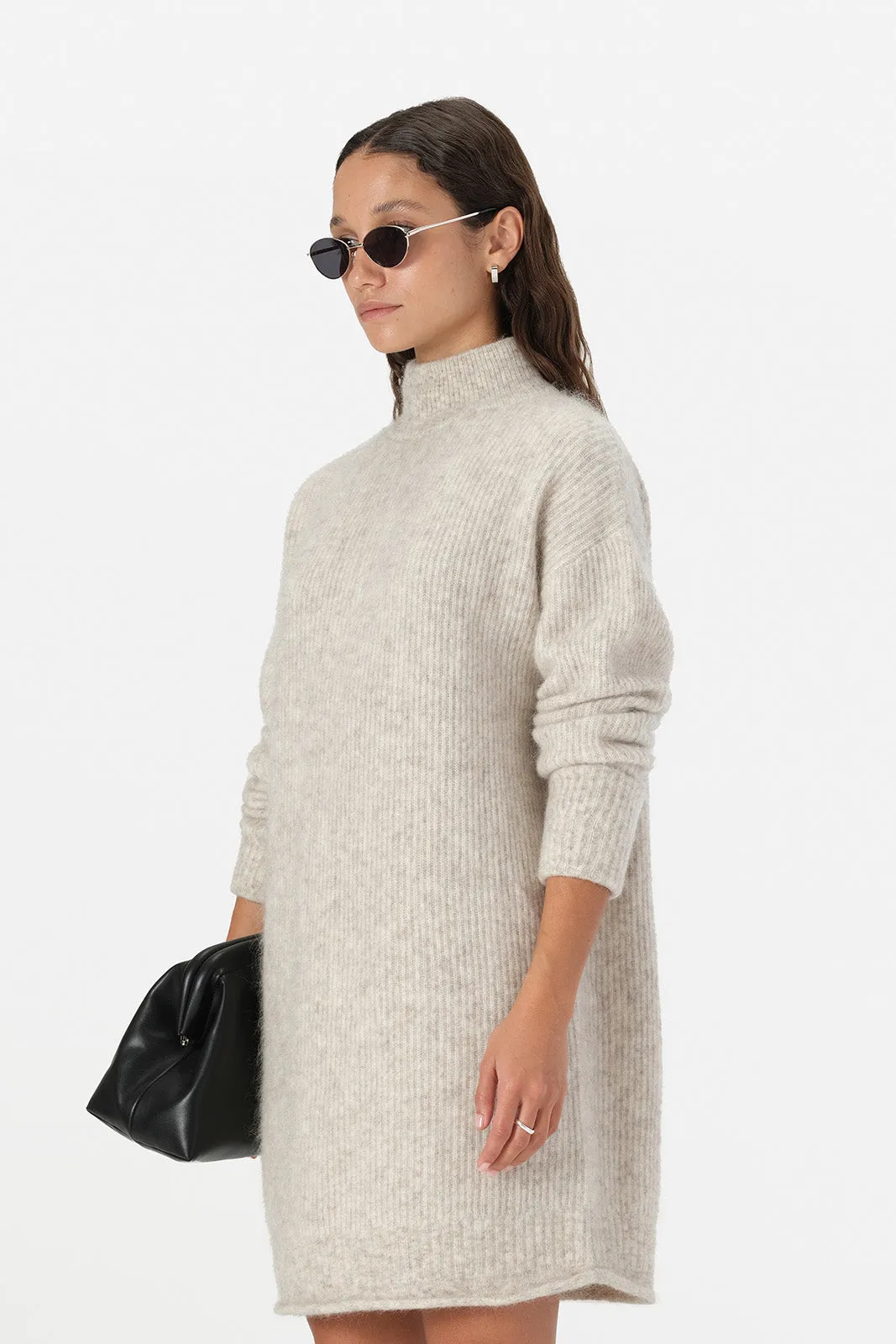 Asta Knit Dress White Marle