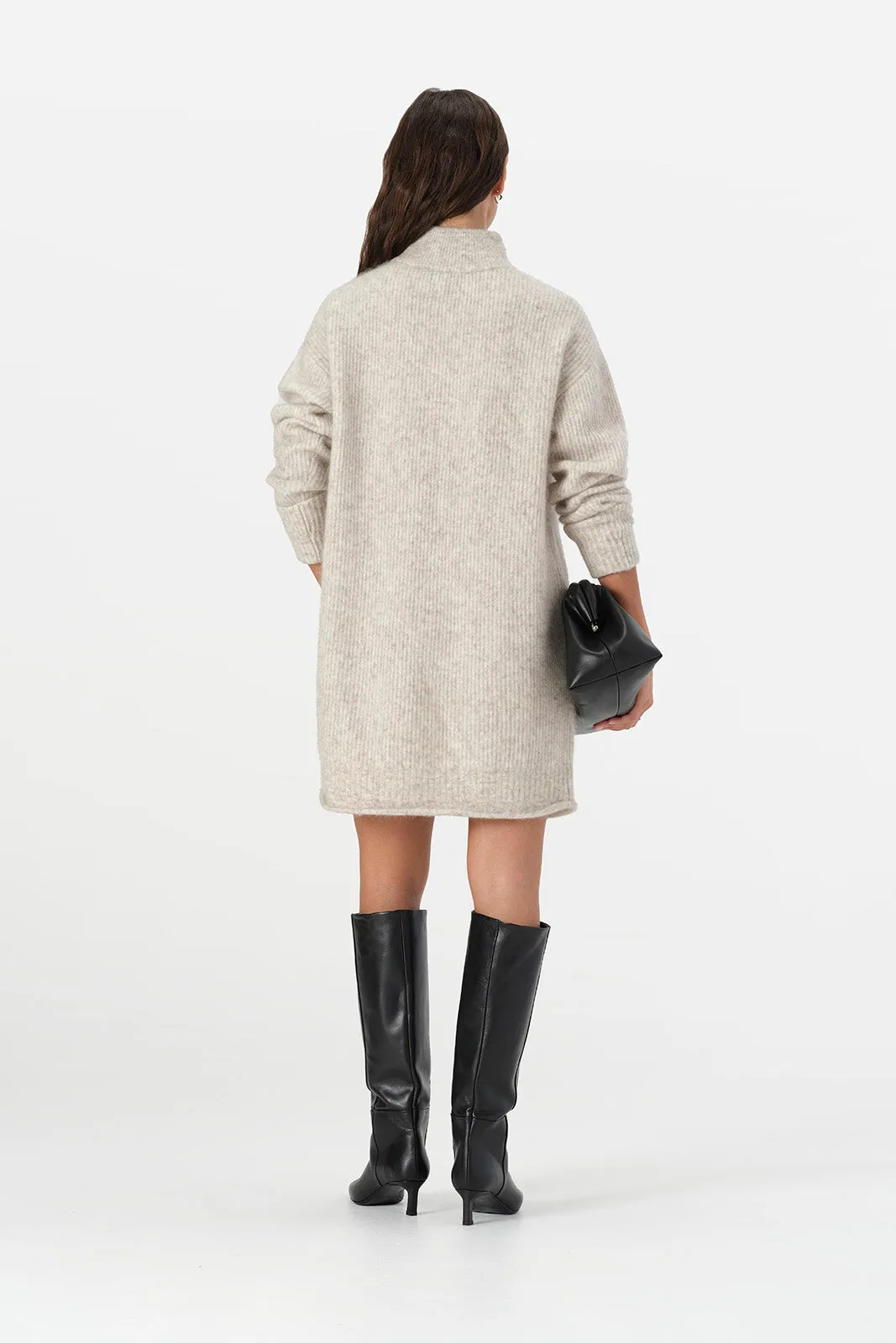 Asta Knit Dress White Marle