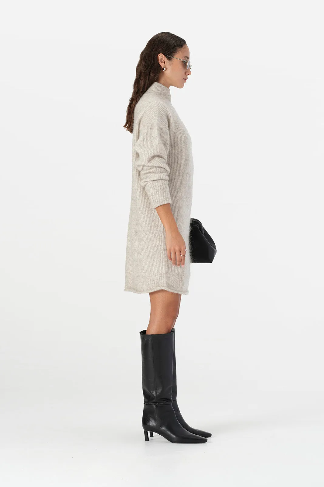Asta Knit Dress White Marle