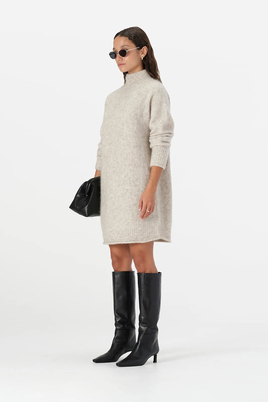 Asta Knit Dress White Marle