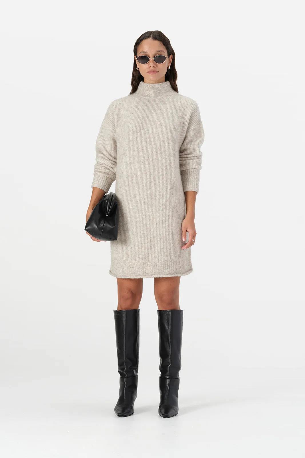 Asta Knit Dress White Marle