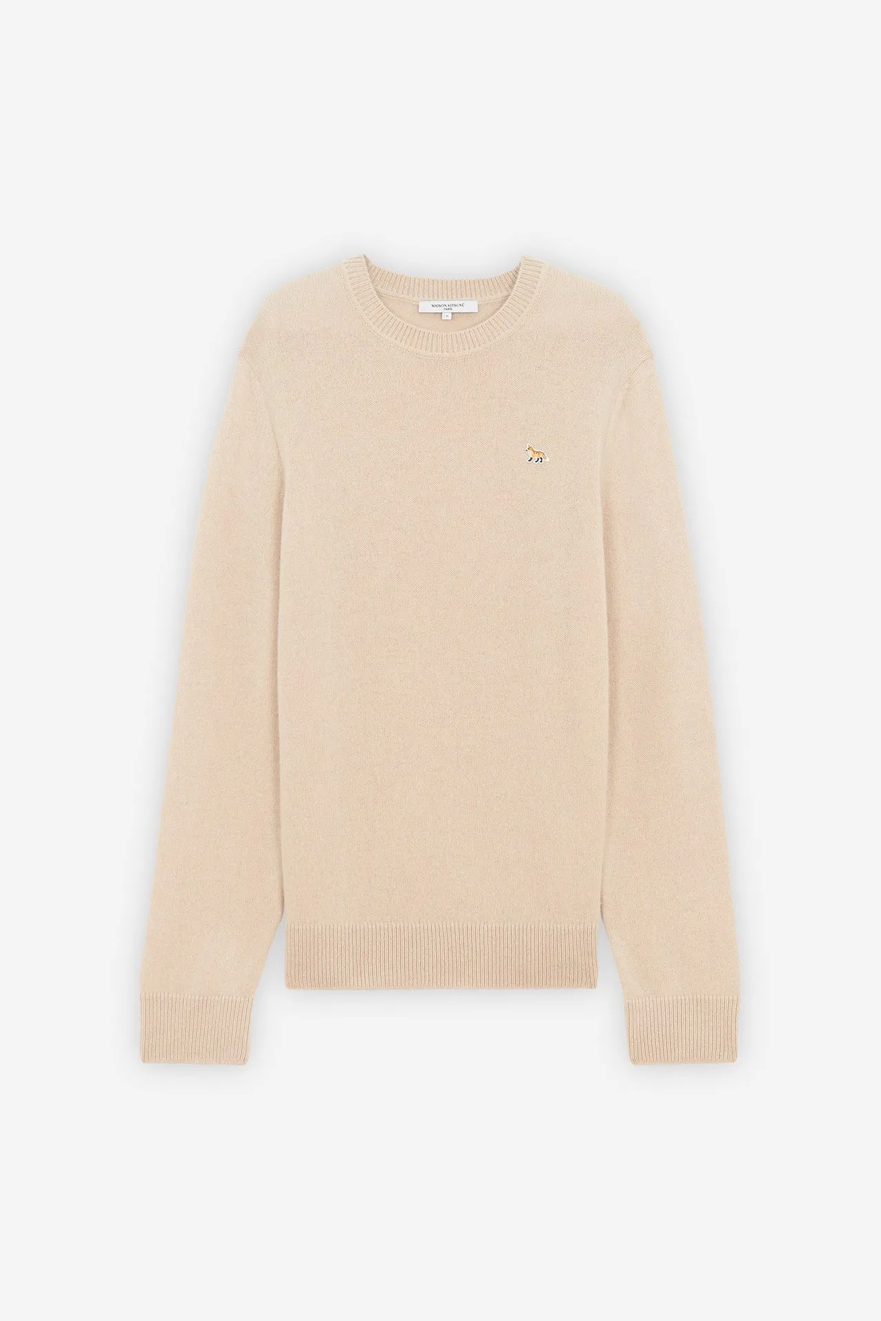Baby Fox Patch Cosy R-neck Pullover - Beige