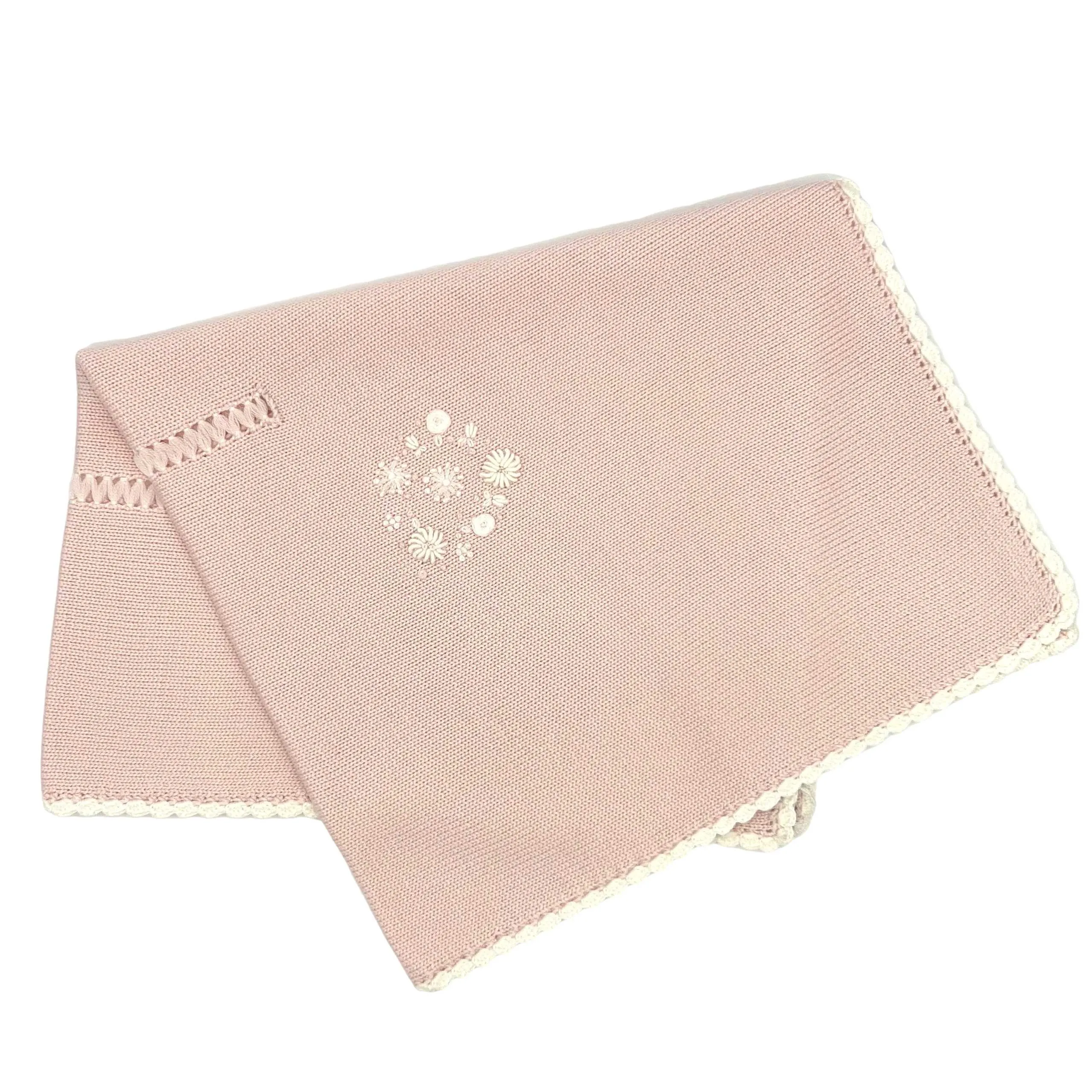 Baby girls knitted layette gift 'Fiori Rosa'
