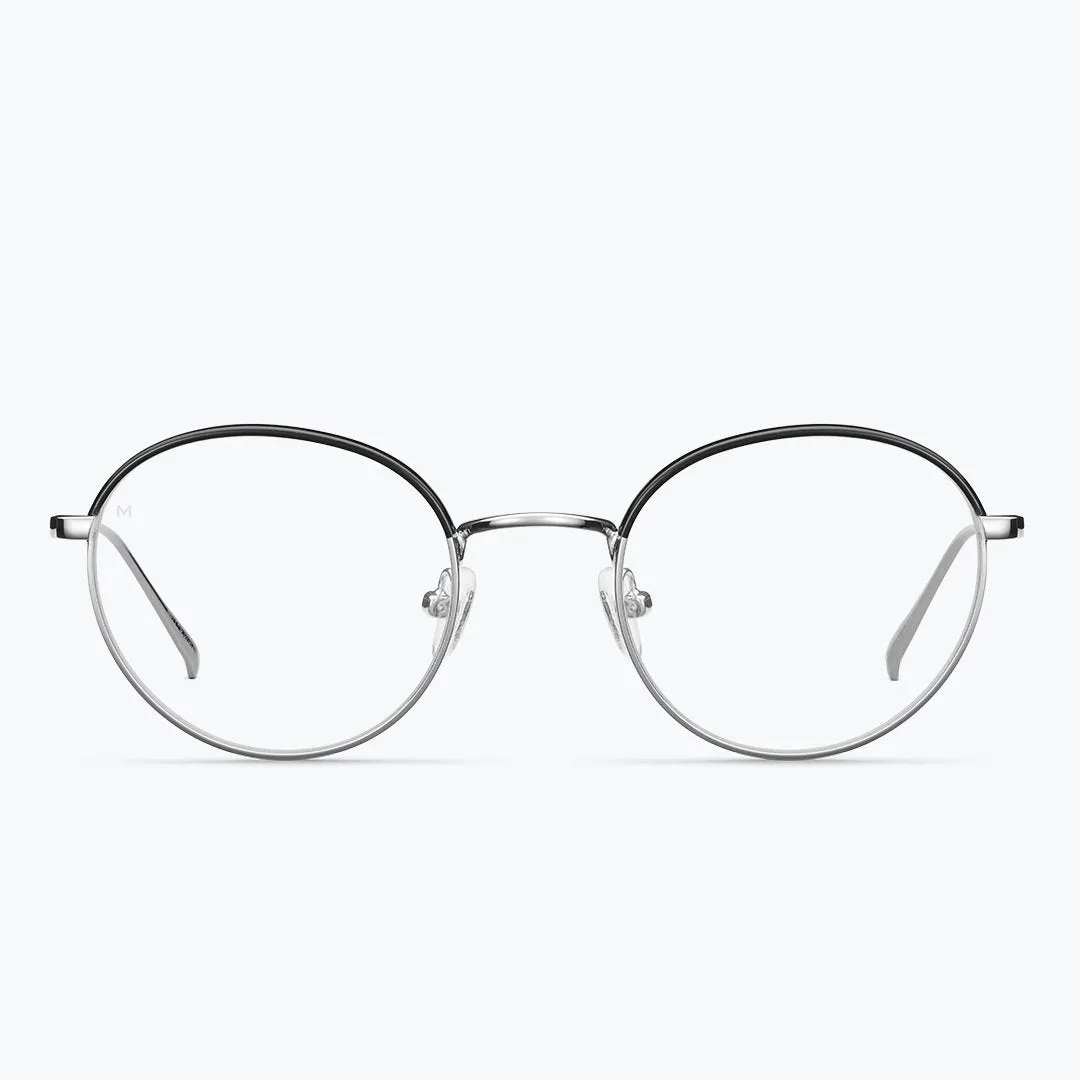 Bluelight Glasses Yuda Silver Black