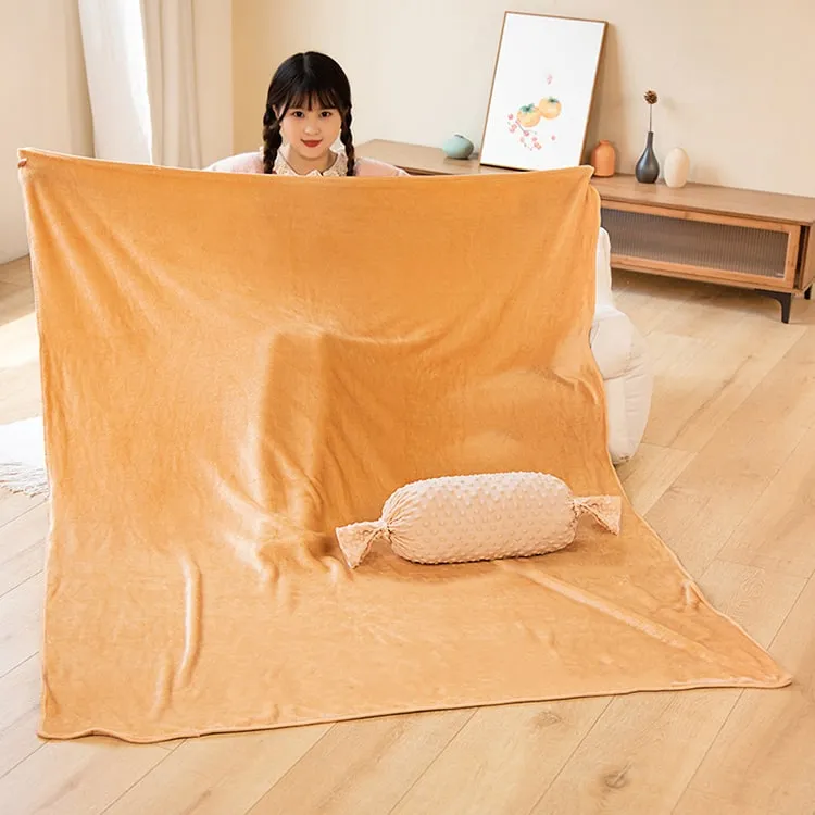 Candy Fluffy Lumbar Pillow & Blanket | Blue
