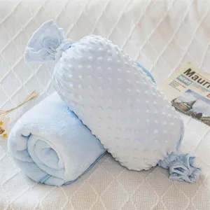 Candy Fluffy Lumbar Pillow & Blanket | Blue