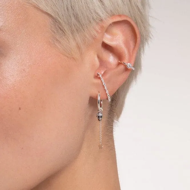 Charming Skull Single Hoop Earring CR706-643-14