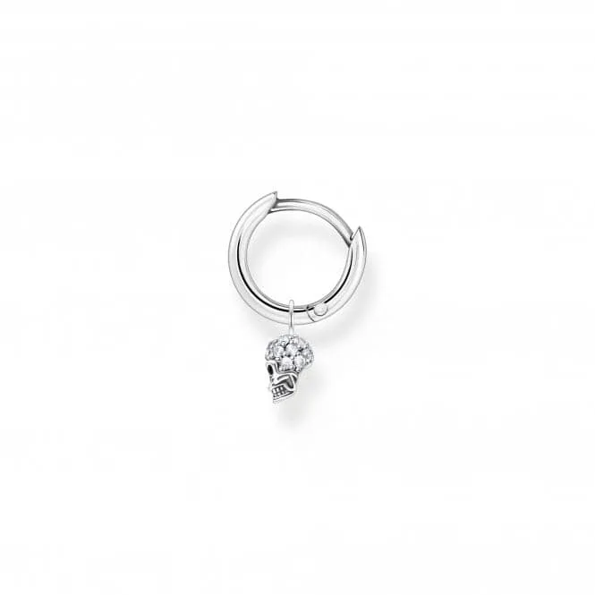 Charming Skull Single Hoop Earring CR706-643-14