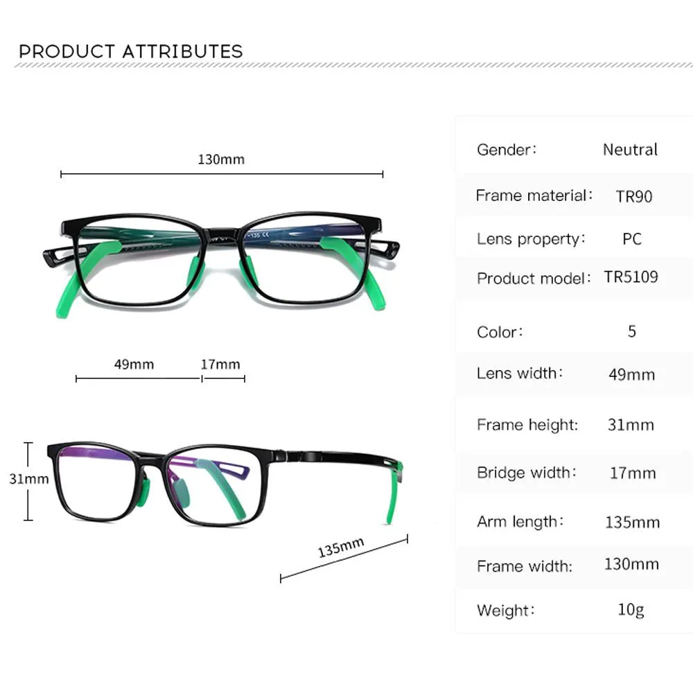 Clever - (Age 5-13)Children Non-slip Blue Light Blocking Glasses-Transparent Pink