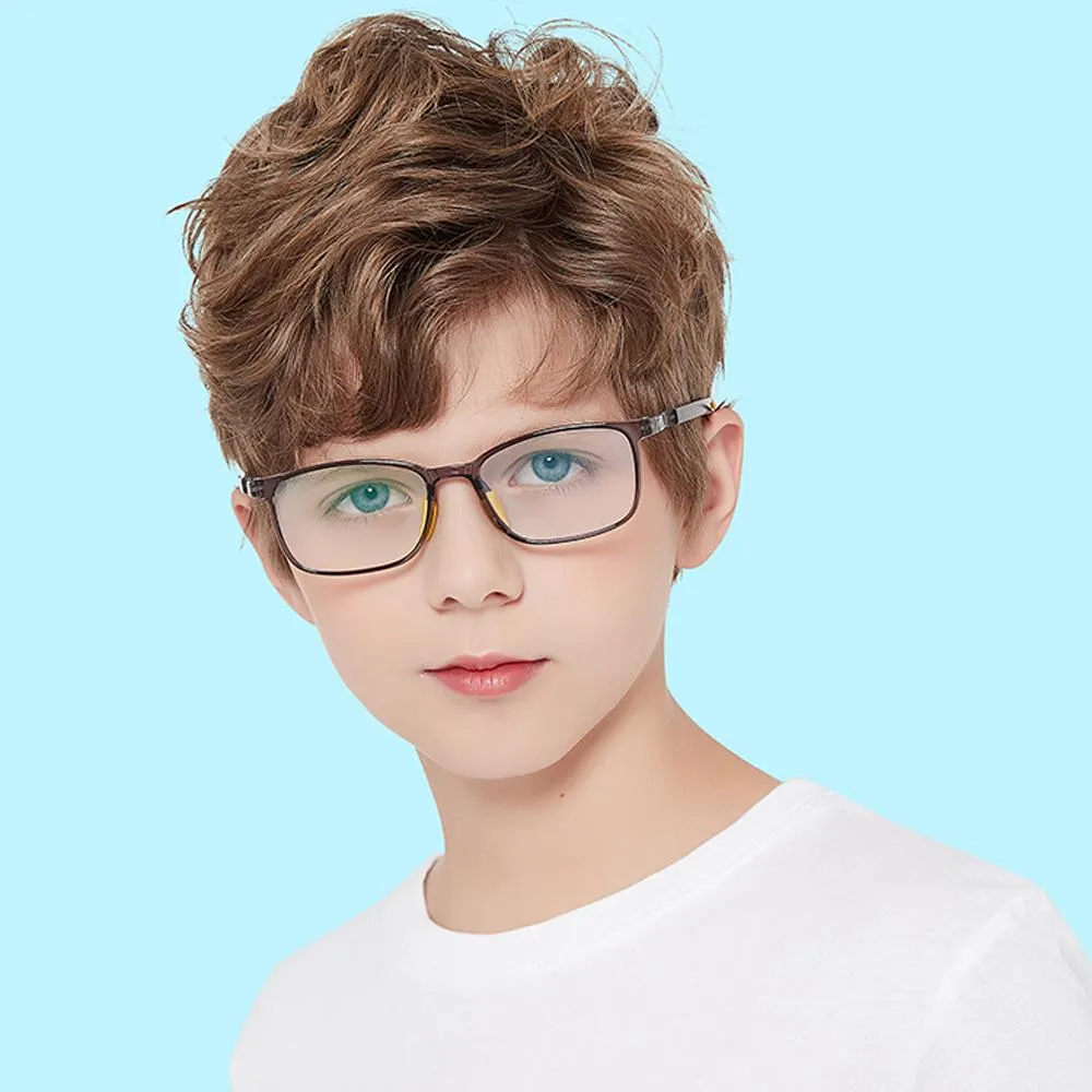Clever - (Age 5-13)Children Non-slip Blue Light Blocking Glasses-Transparent Pink