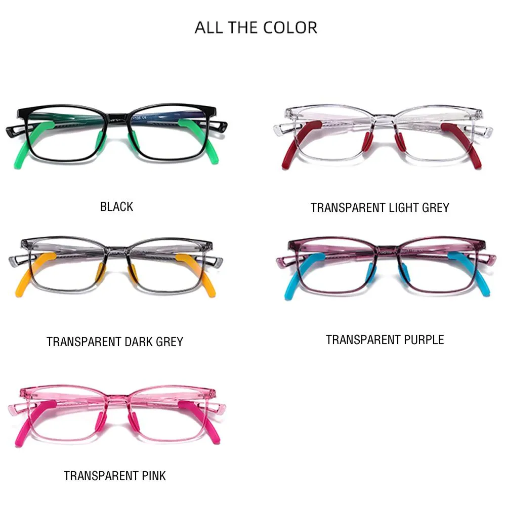 Clever - (Age 5-13)Children Non-slip Blue Light Blocking Glasses-Transparent Pink