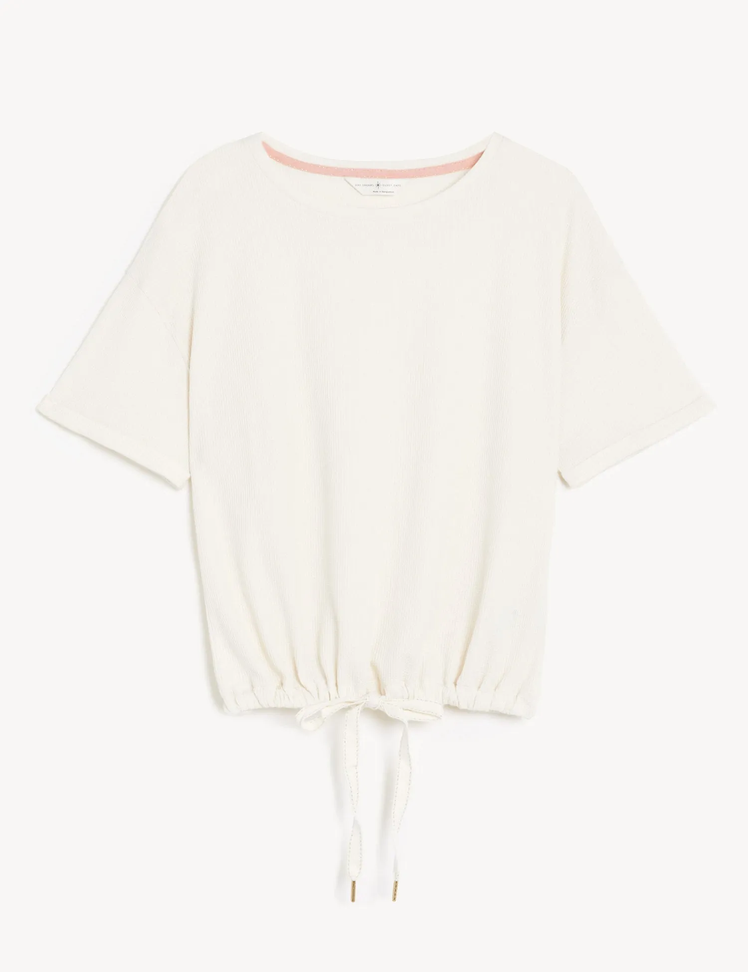 Cotton Blend Waffle Pyjama Top