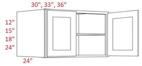 EB10-3615X24 Elegant White Assembled 36x15x24 Wall Cabinet