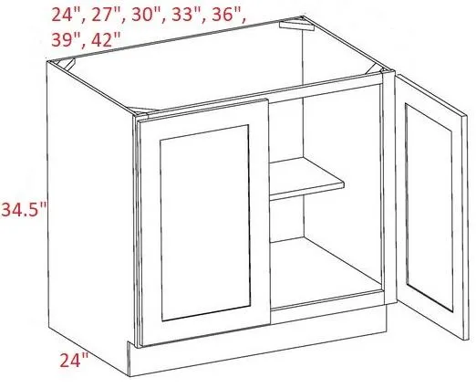 EB22-B42-FH Elegant Dove Assembled 42" Base Cabinet