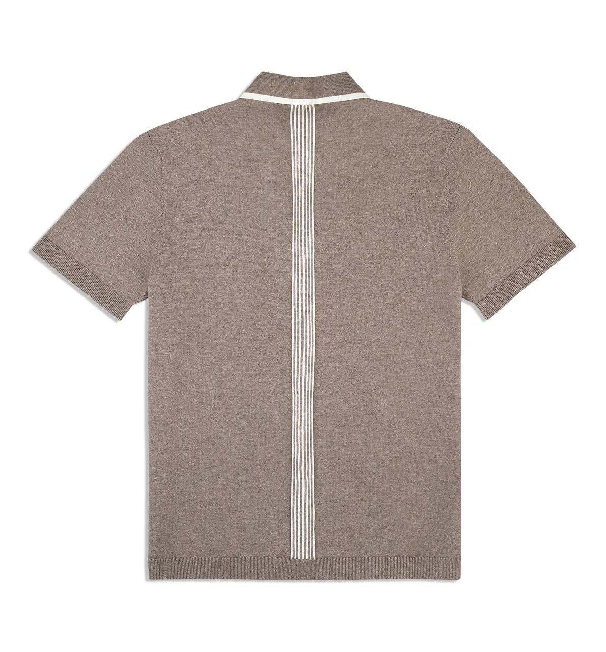 Enzo Knit Polo- Taupe Grey