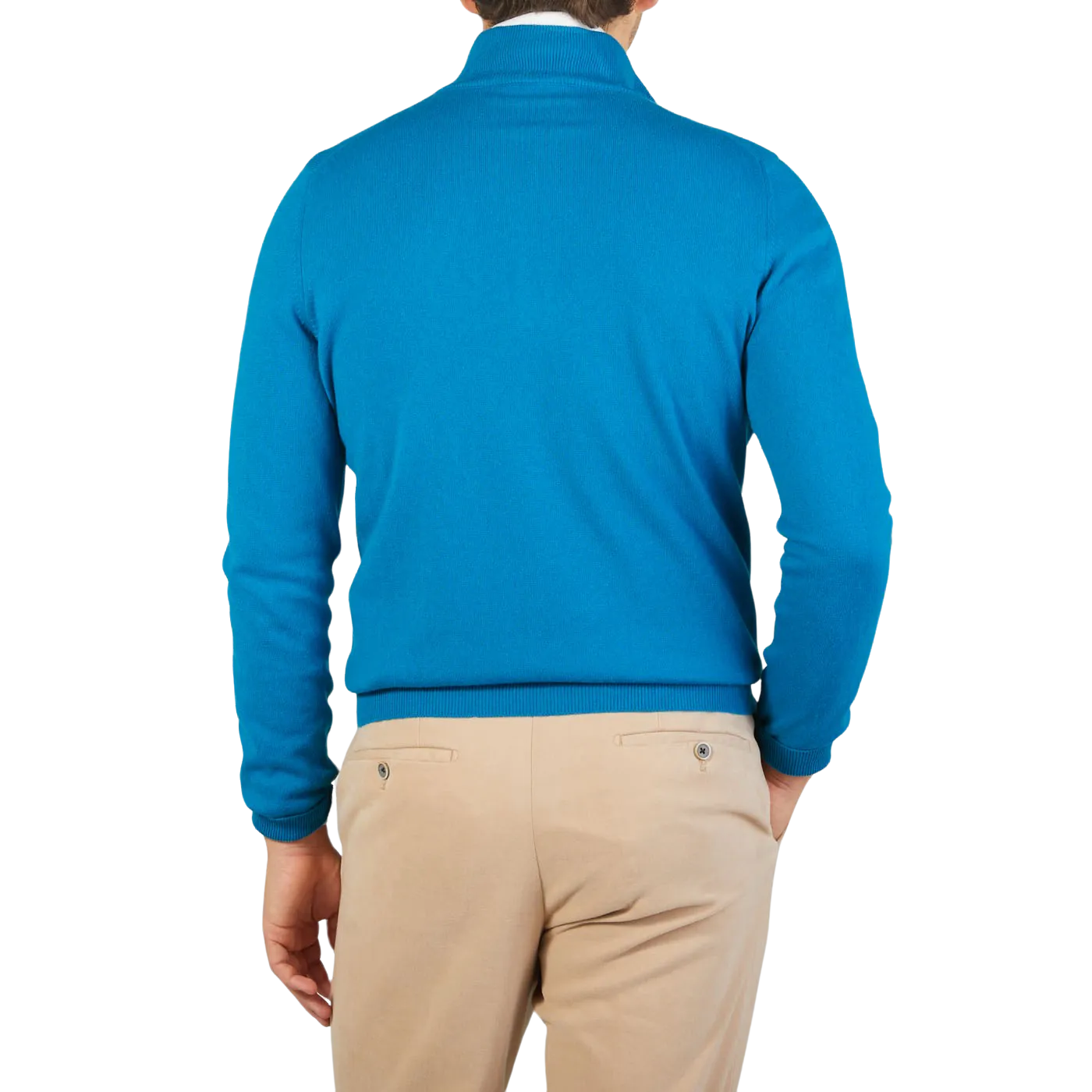 Hot Blue Cashmere 1/4 Zip Sweater