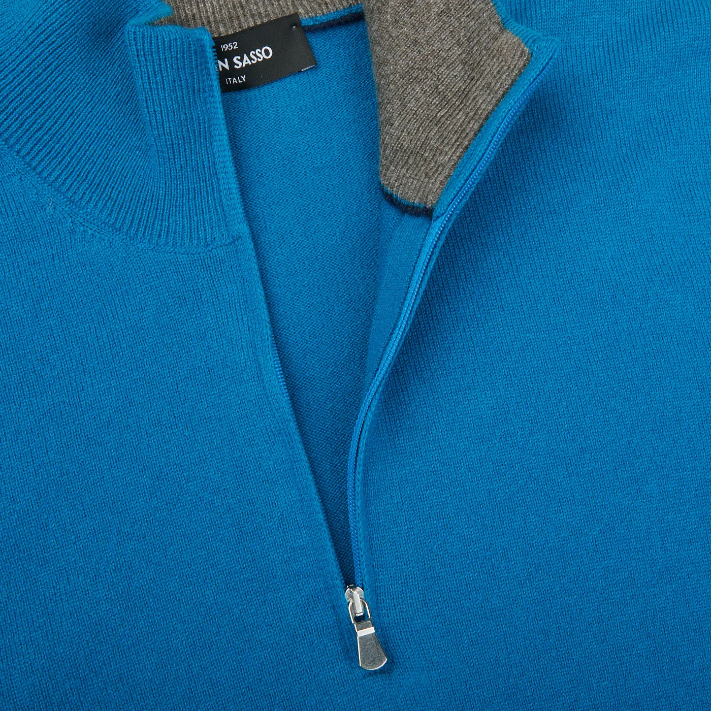 Hot Blue Cashmere 1/4 Zip Sweater