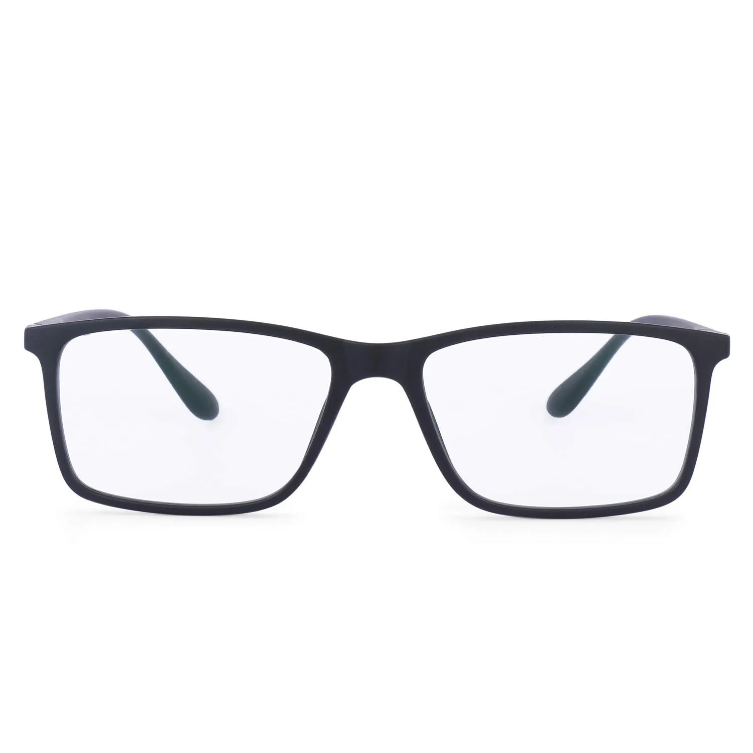 Intellilens® Square Blue Cut Computer Glasses for Eye Protection | Zero Power, Anti Glare & Blue Light Filter Glasses | Frames & Blue Cut Lenses (Black) Pack of 1