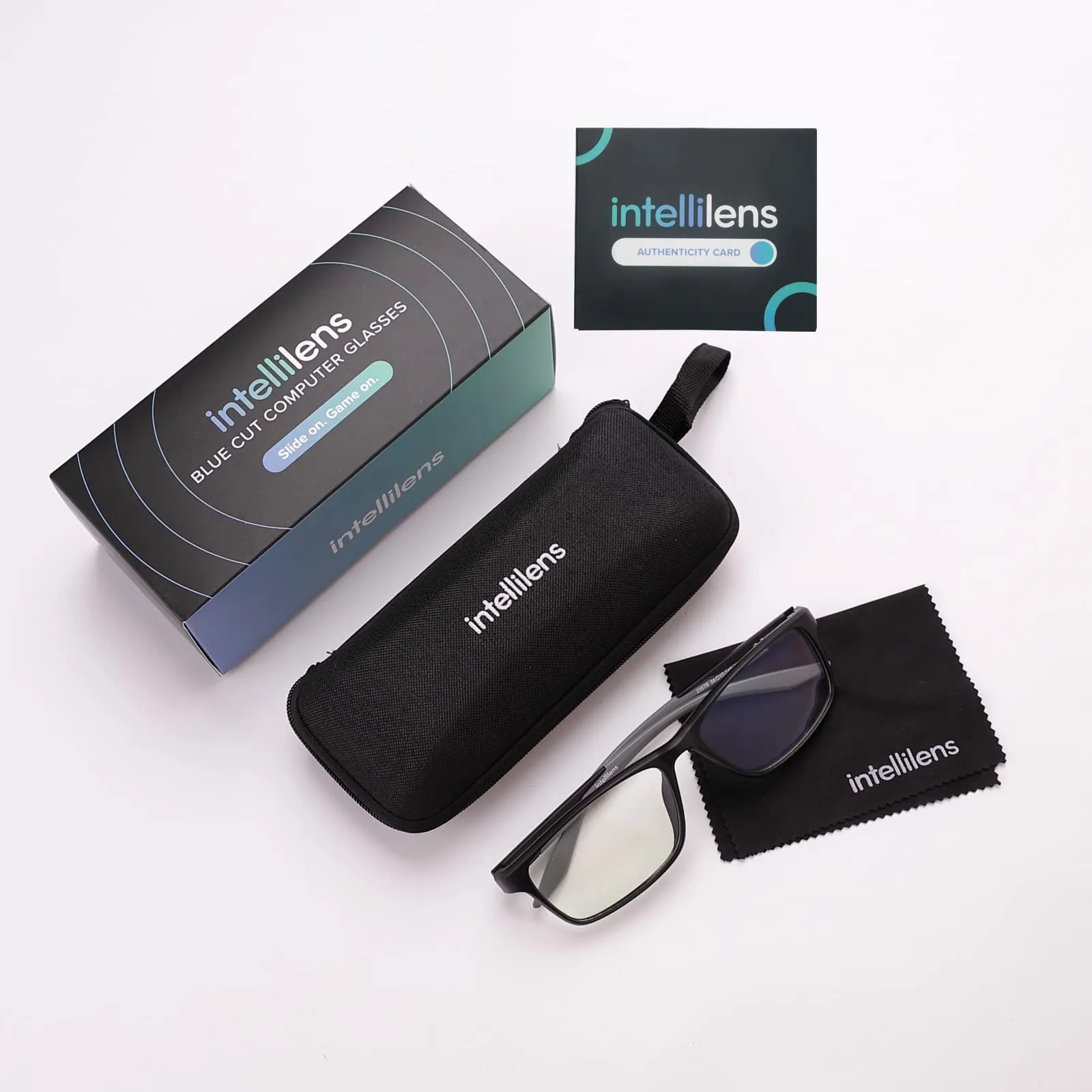 Intellilens | Zero Power Blue Cut Computer Glasses | Anti Glare, Lightweight & Blocks Harmful Rays | UV Protection Specs | For Men & Women | Matte Black | Square| Medium