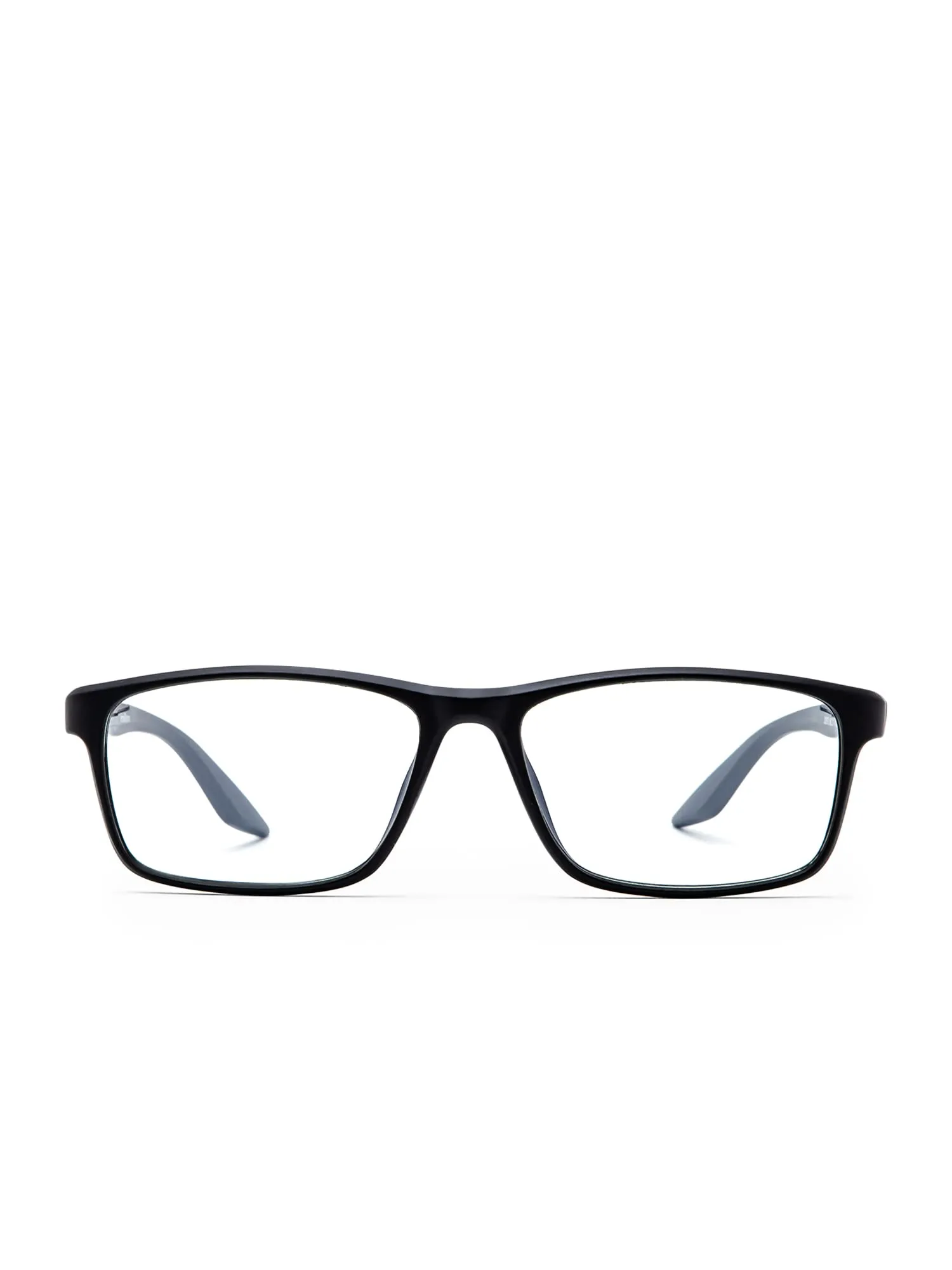 Intellilens | Zero Power Blue Cut Computer Glasses | Anti Glare, Lightweight & Blocks Harmful Rays | UV Protection Specs | For Men & Women | Matte Black | Square| Medium