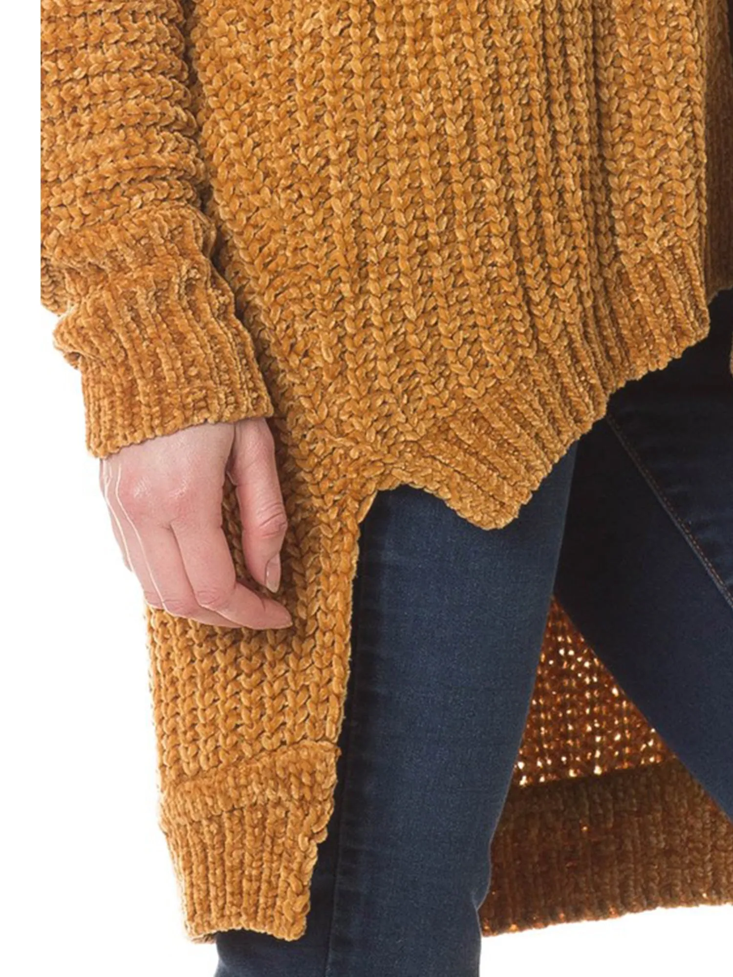KOGMO Womens Casual Loose Fit Open Front High Low Knit Cardigan