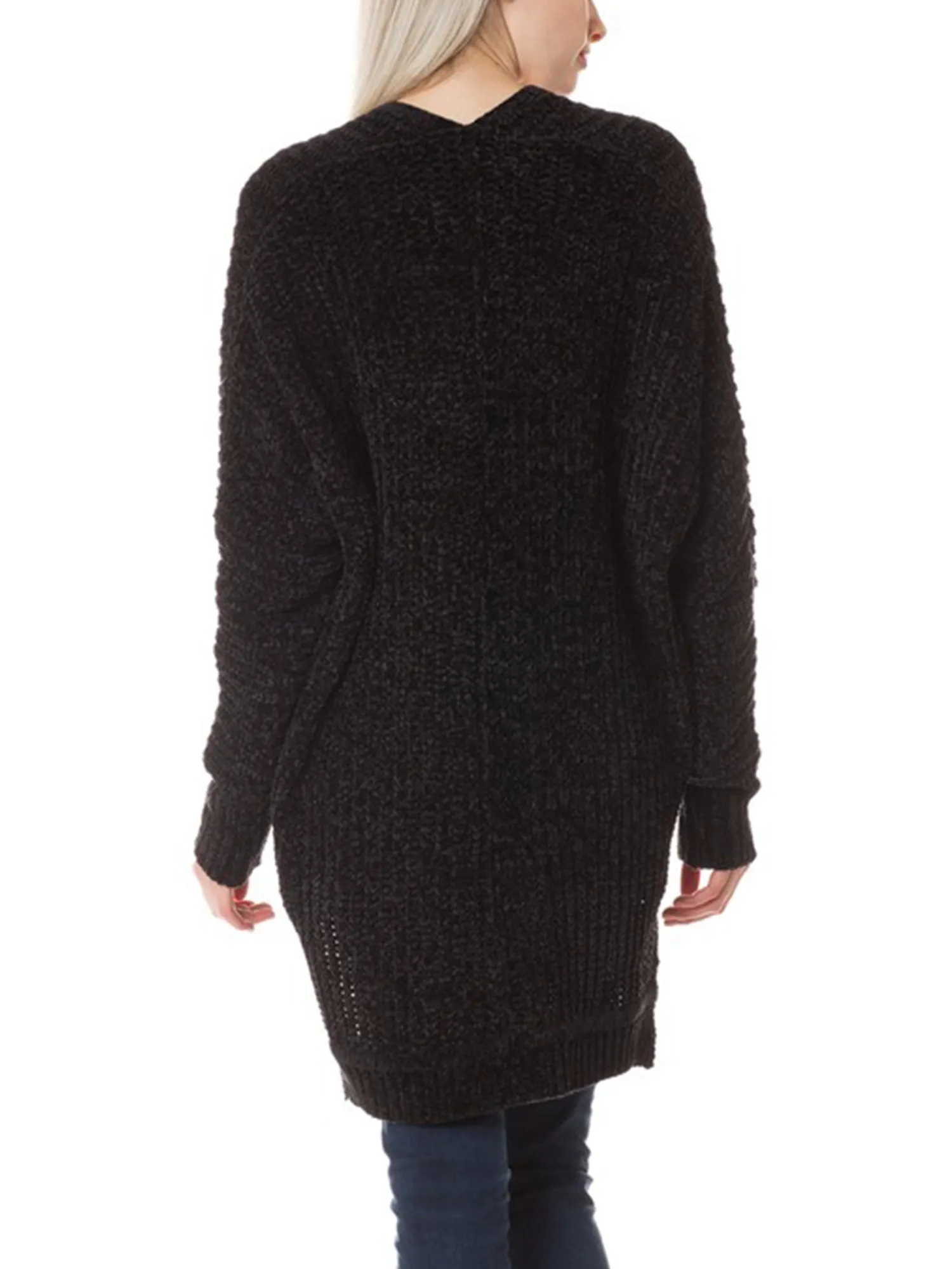 KOGMO Womens Casual Loose Fit Open Front High Low Knit Cardigan