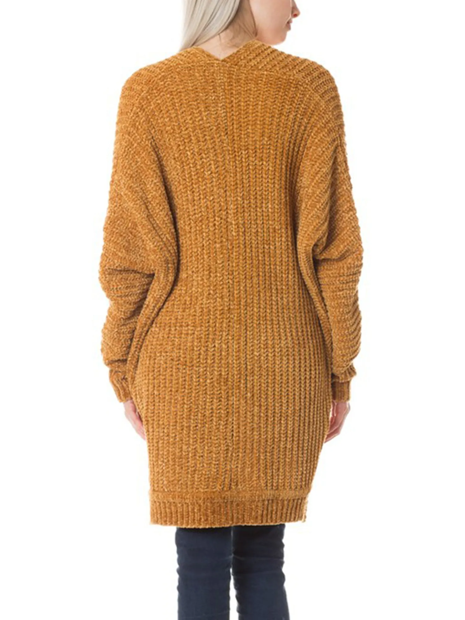 KOGMO Womens Casual Loose Fit Open Front High Low Knit Cardigan