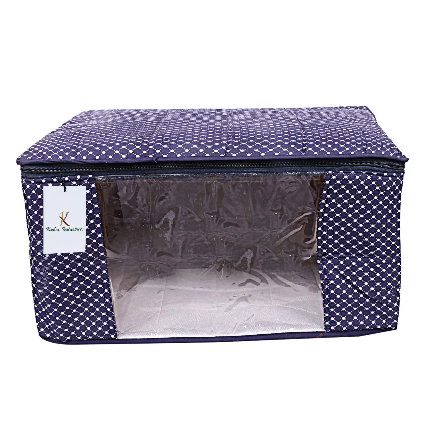 Kuber Industries Cotton 3 Pieces Three Layer Quilted Extra Large Saree Cover (Blue)-CTKTC13482