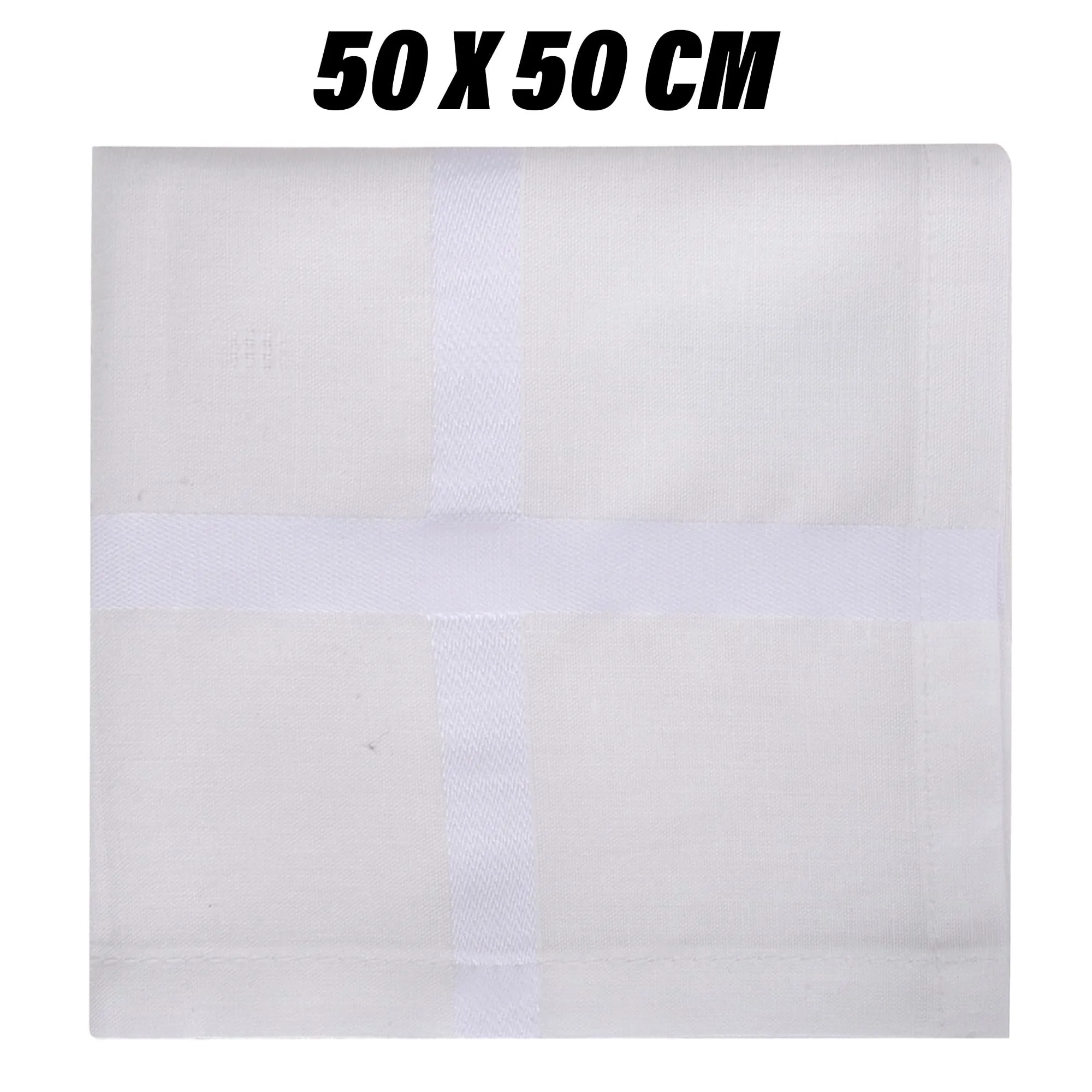 Kuber Industries Handkerchief | Premium Cotton Fabric | Handkerchief for men | Handkerchief for Boys | Men's Handkerchief Set | Plain Self Dot | 24000 | Pack of 12 | White