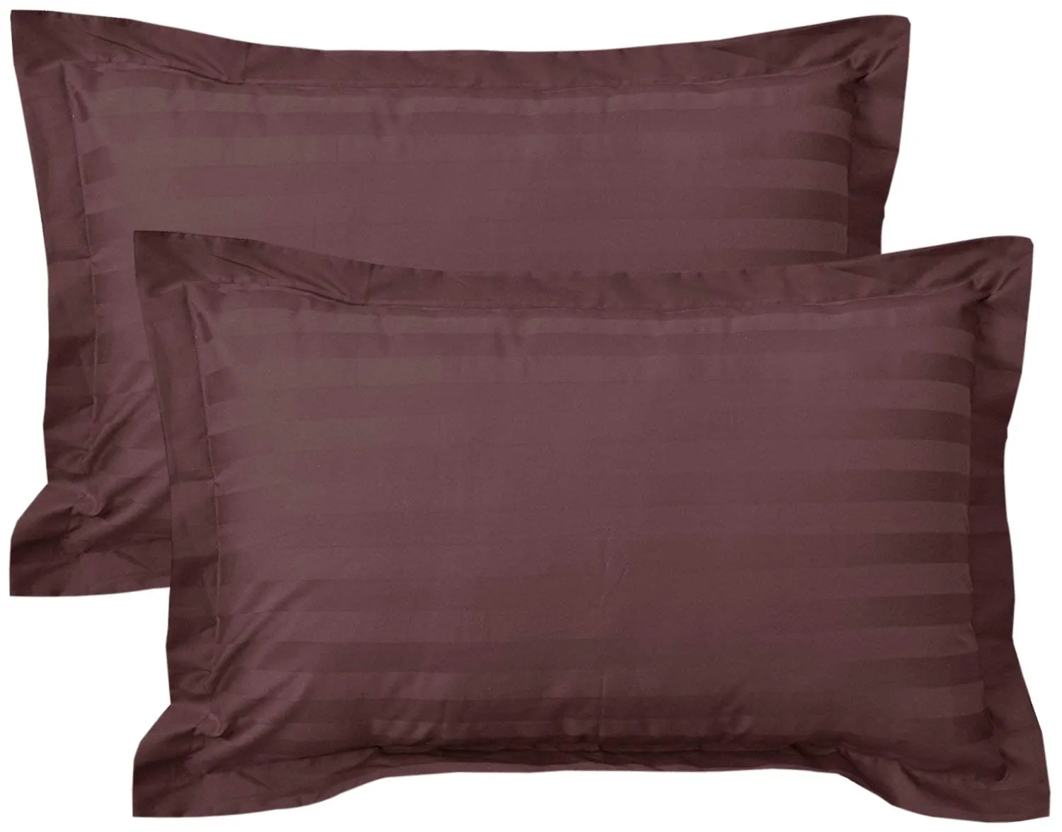 Kuber Industries Lining Design Breathable & Soft Cotton Pillow Cover/Protector/Case- 18x28 Inch, Set of 4 (Brown)-HS43KUBMART26751