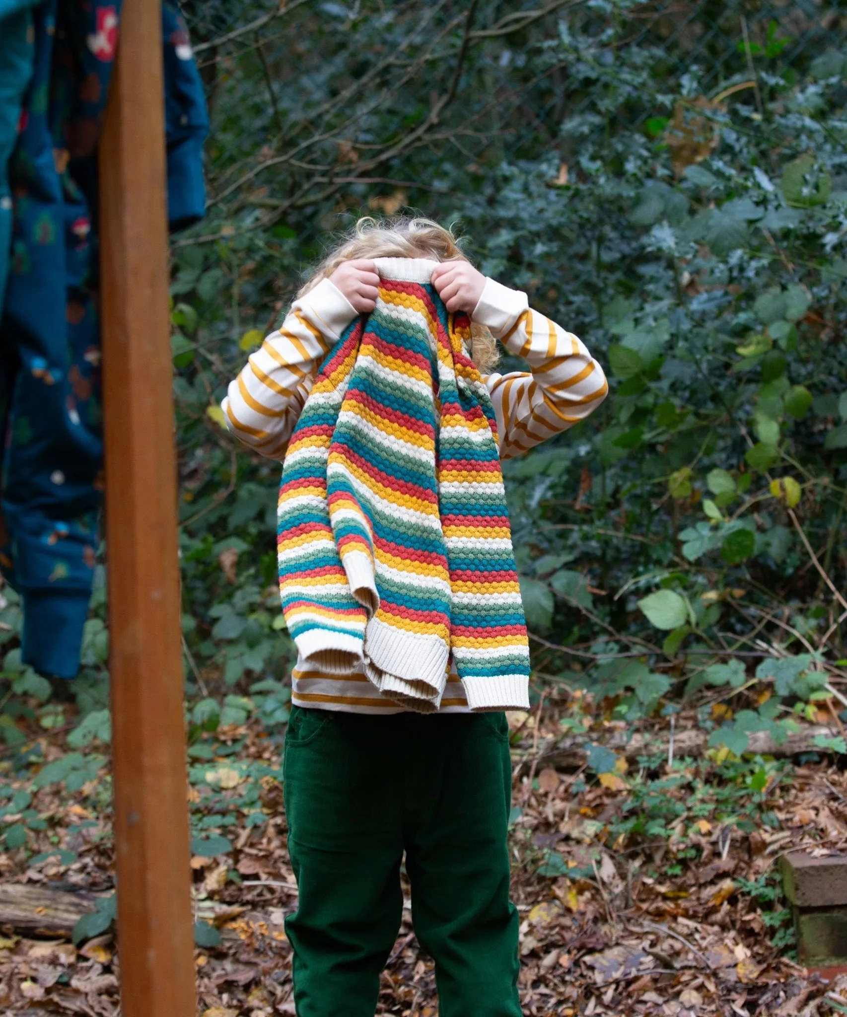 LGR From One To Another Honeycomb Rainbow Striped Knitted Jumper