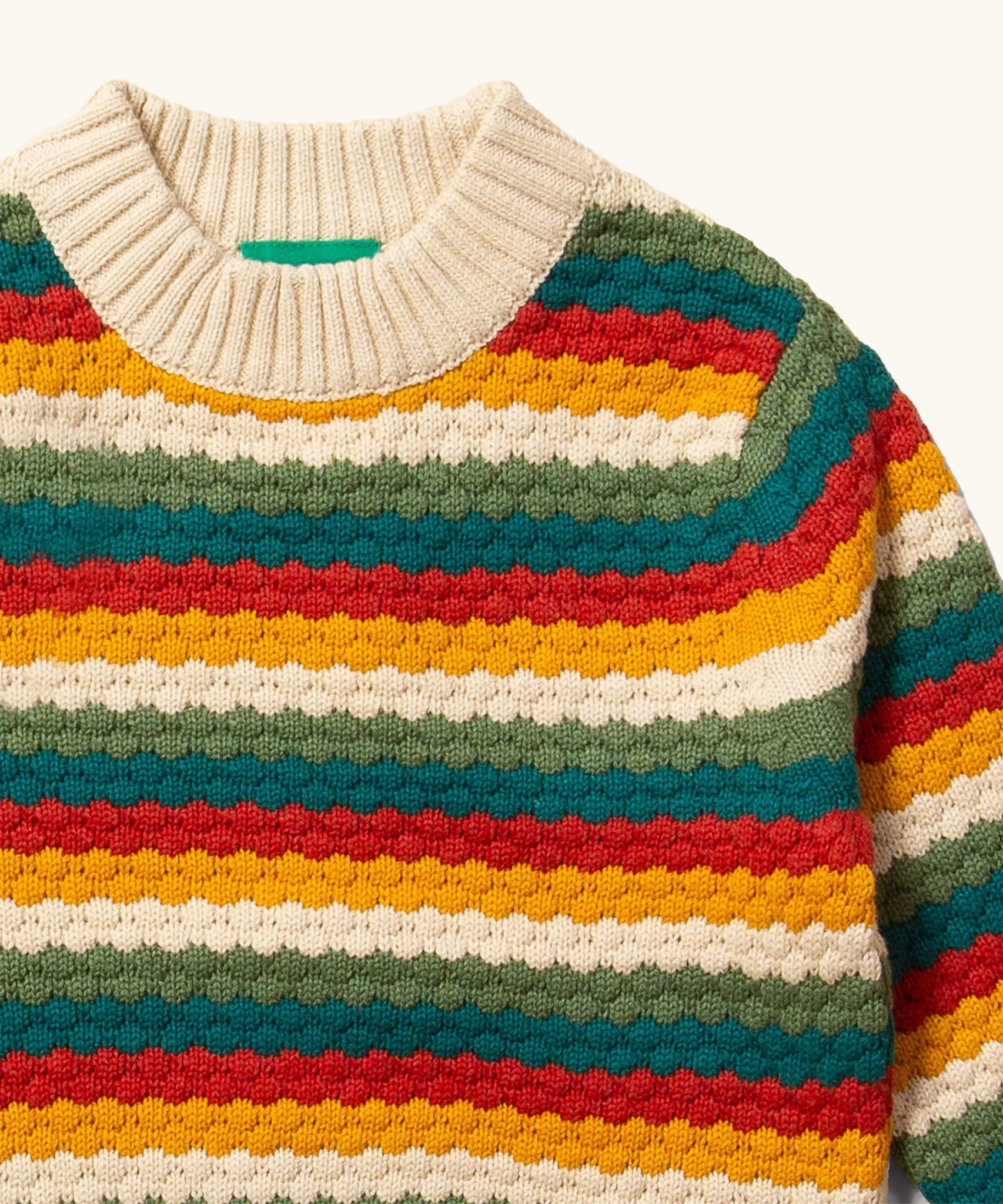 LGR From One To Another Honeycomb Rainbow Striped Knitted Jumper