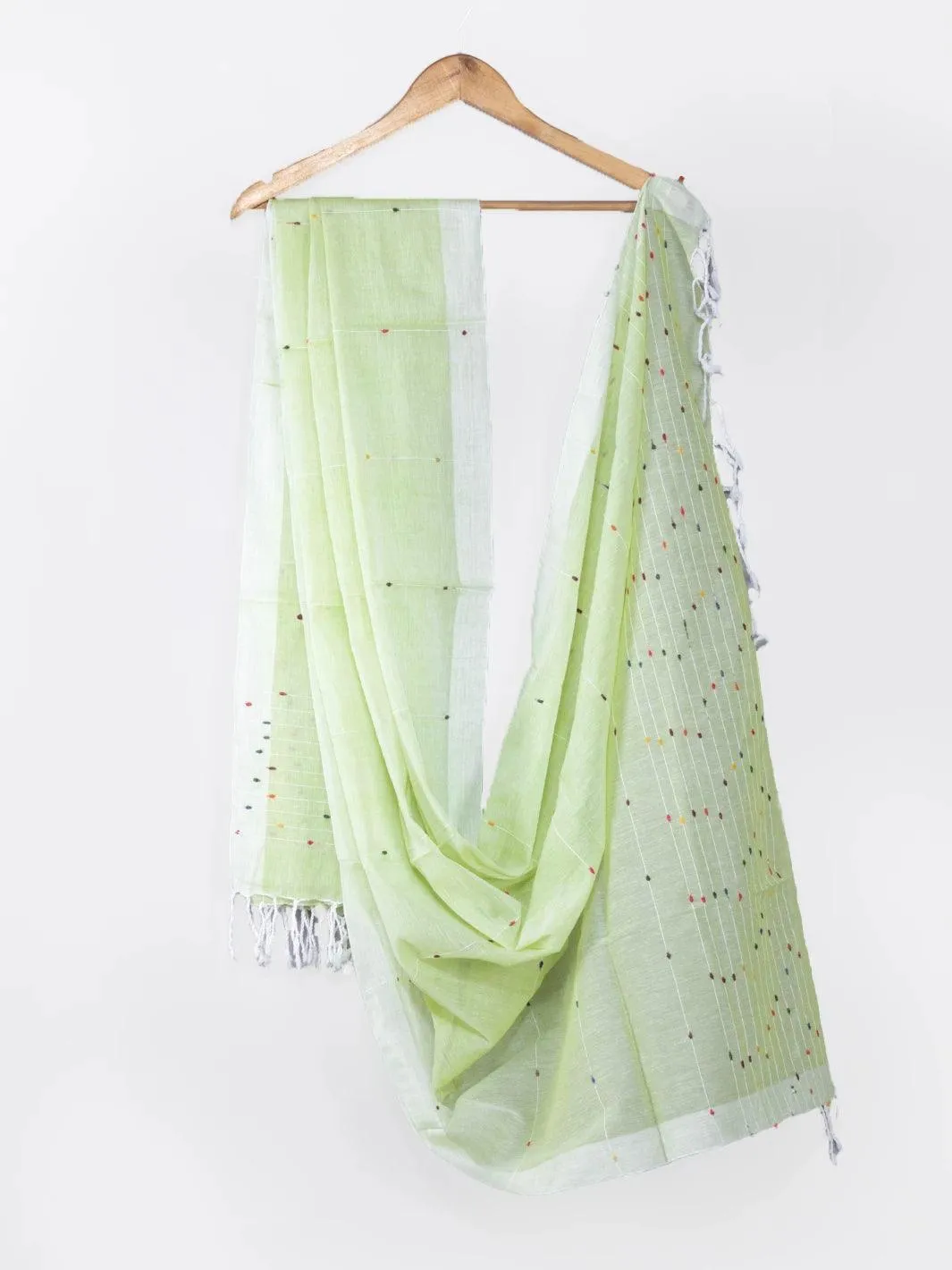 Light Green Handwoven Cotton Dupatta