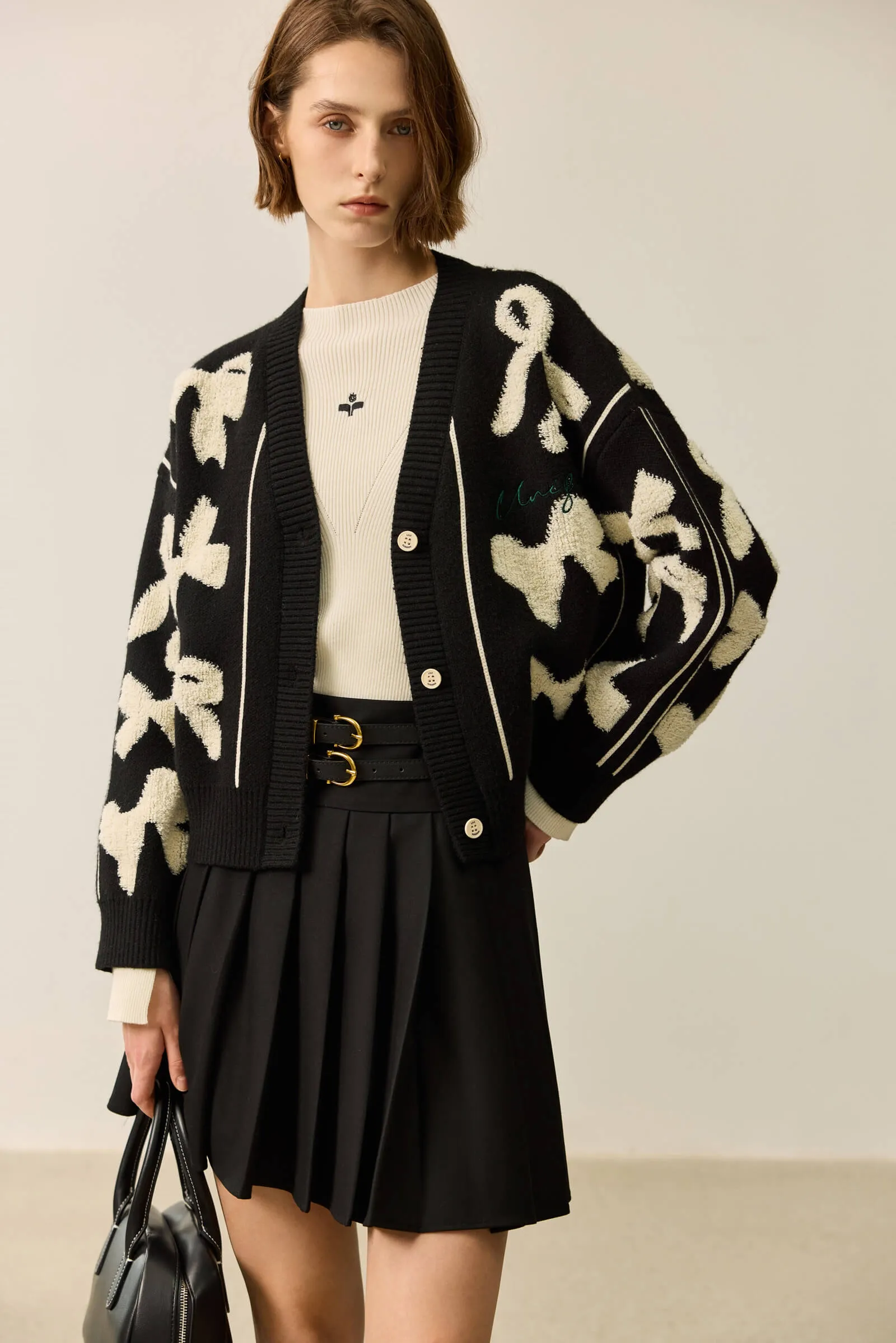 LILY Stylish 3D Bow Knit Cardigan