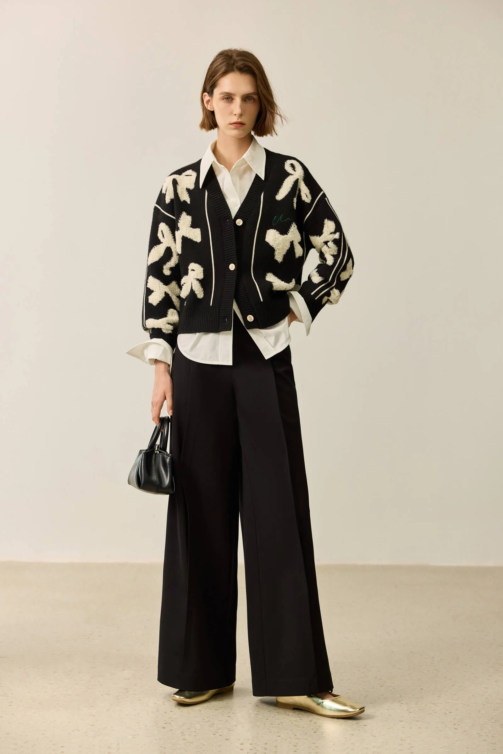LILY Stylish 3D Bow Knit Cardigan