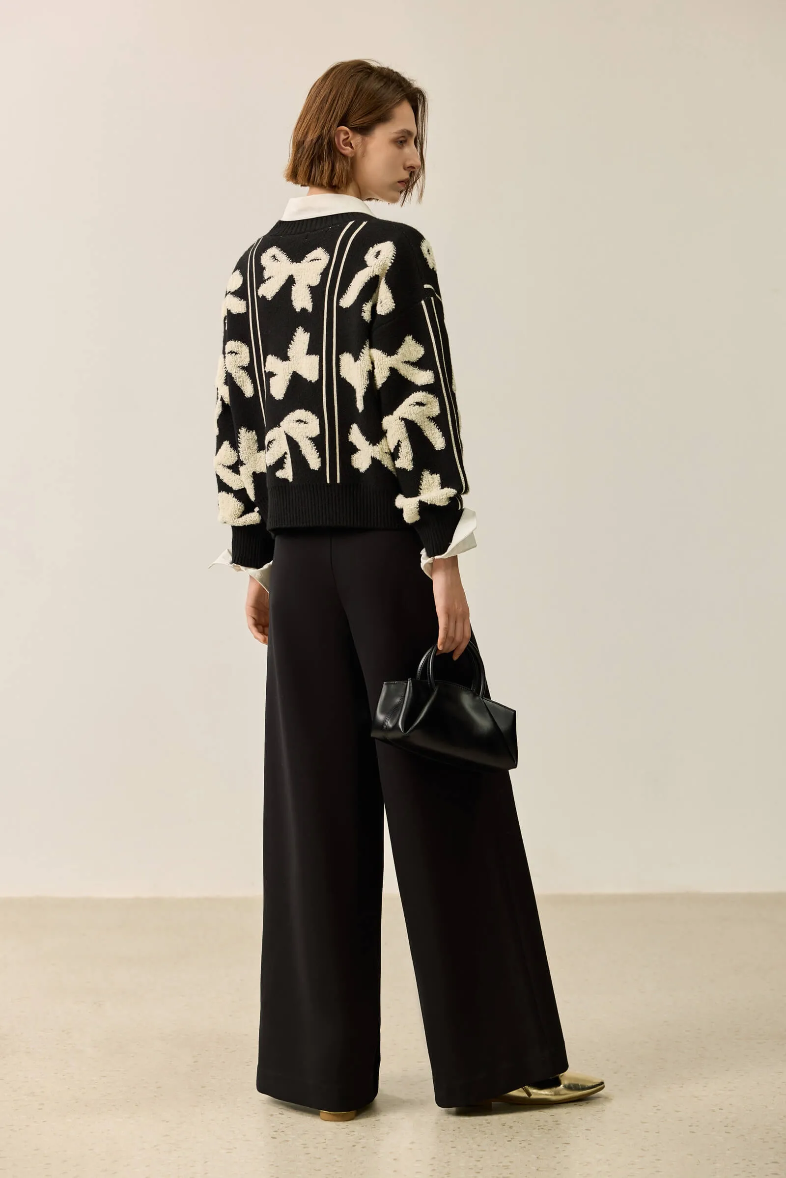 LILY Stylish 3D Bow Knit Cardigan