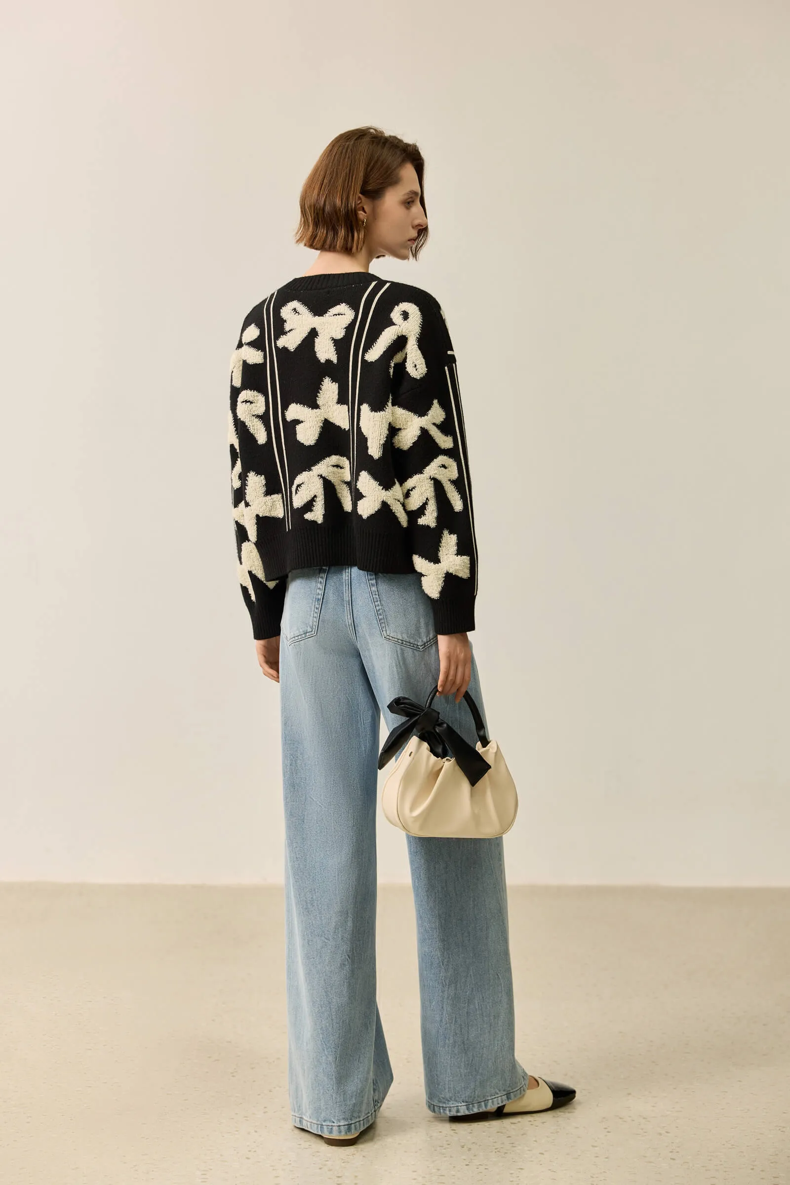 LILY Stylish 3D Bow Knit Cardigan