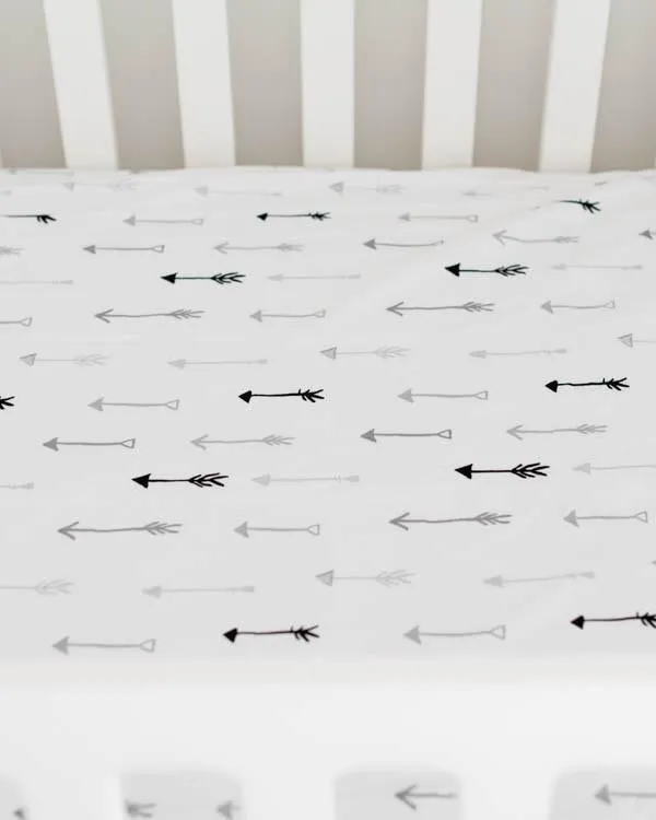 Little Unicorn Percale Muslin Crib Sheet Arrows