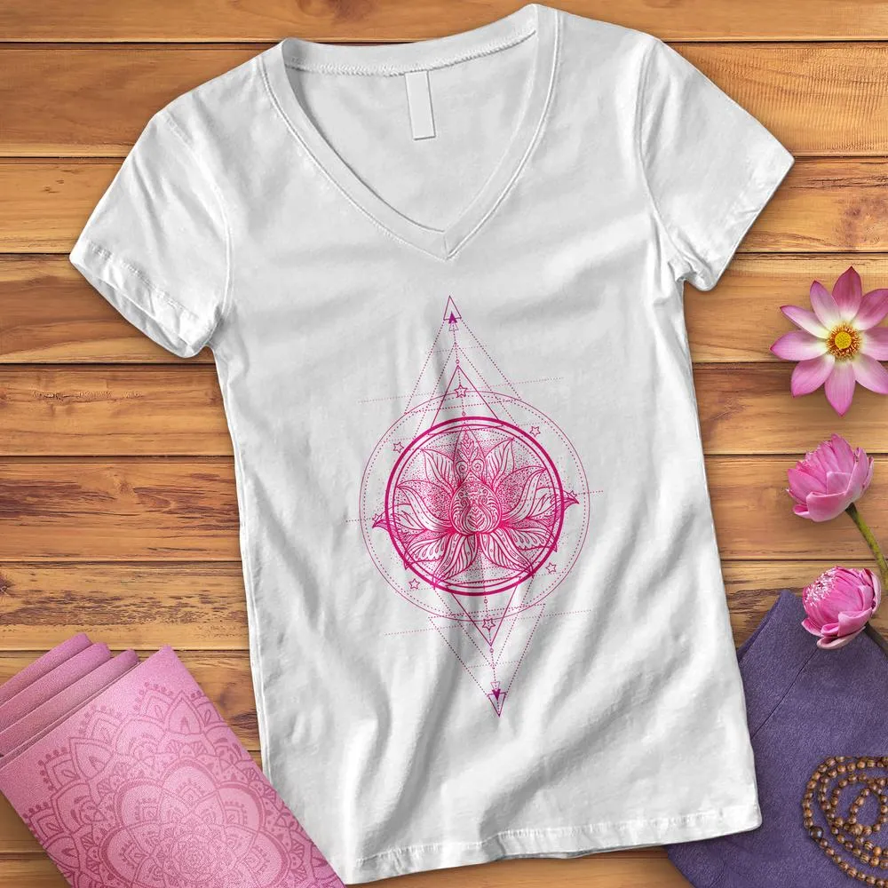 Lotus Flower Triangle V-Neck