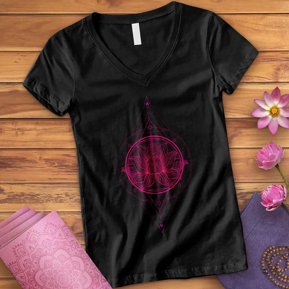 Lotus Flower Triangle V-Neck