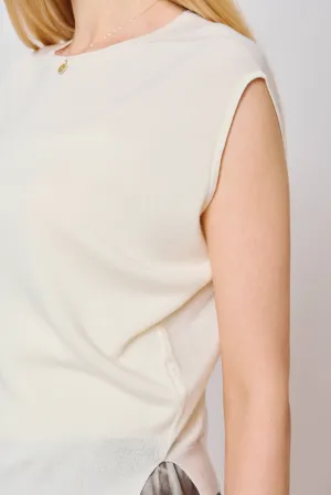 LUCY silk-blended top (White)