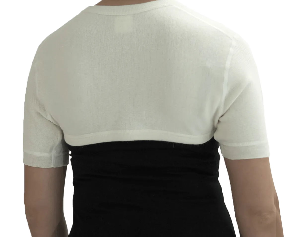 MAXAR Angora Upper Back and Shoulder Warming Support - White