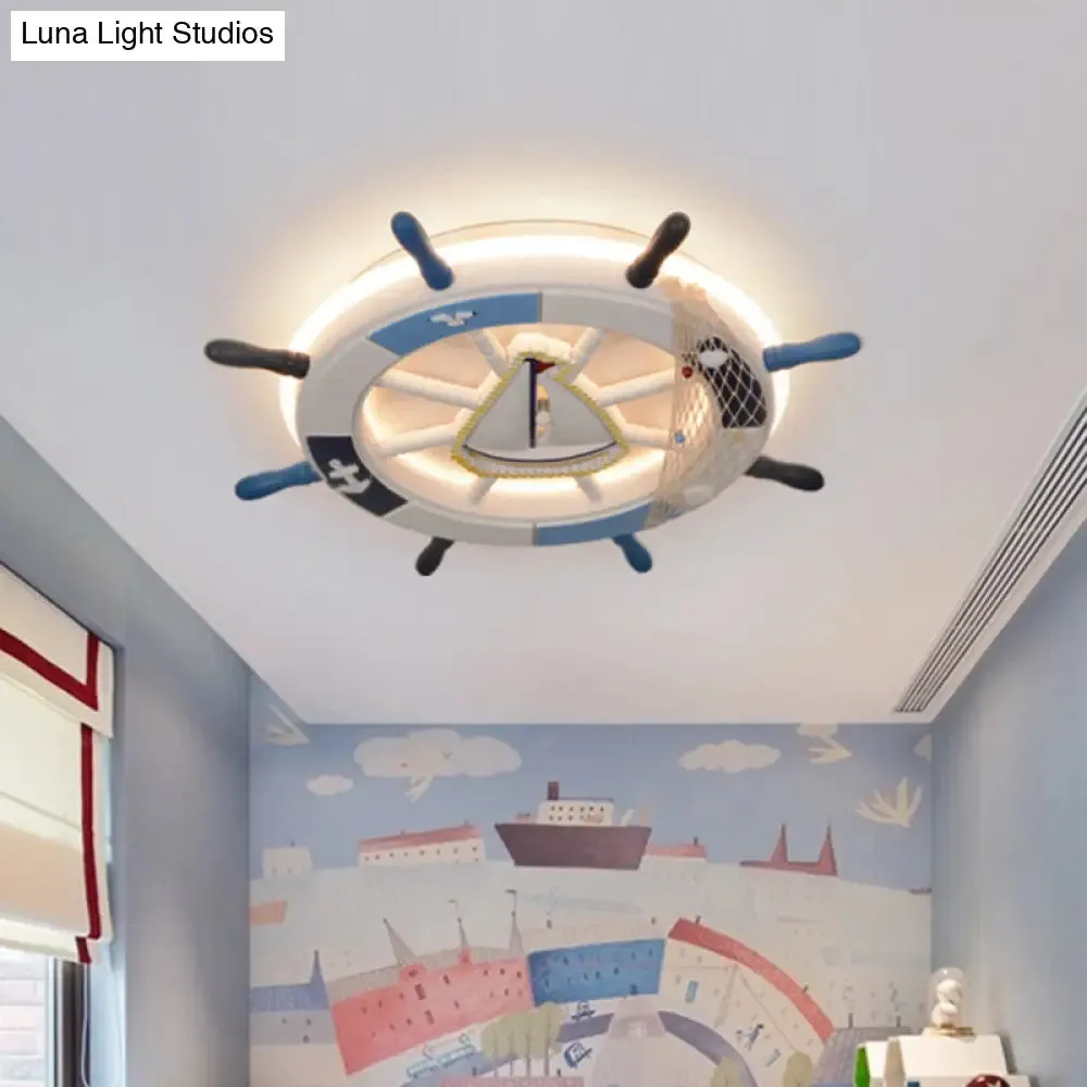 Modern LED Flush Mount Ceiling Light for Child's Mediterranean-Style Bedroom