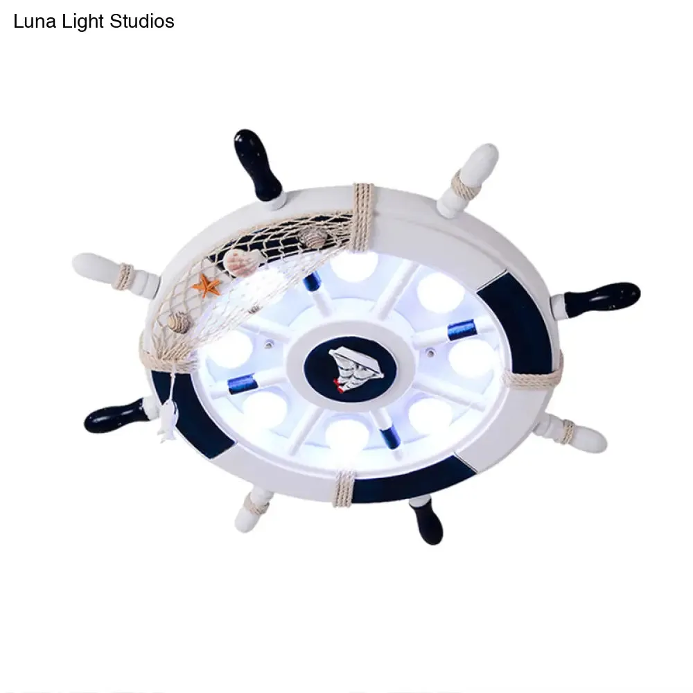 Modern LED Flush Mount Ceiling Light for Child's Mediterranean-Style Bedroom