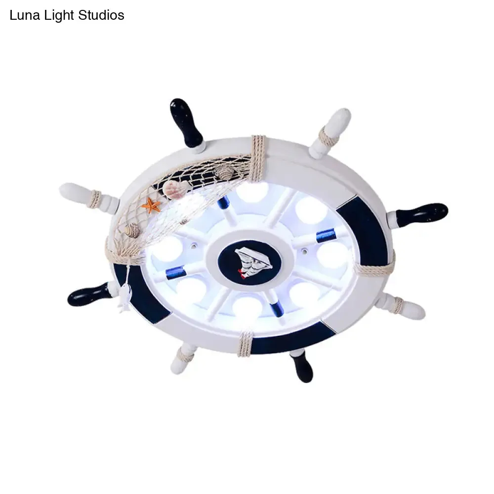 Modern LED Flush Mount Ceiling Light for Child's Mediterranean-Style Bedroom