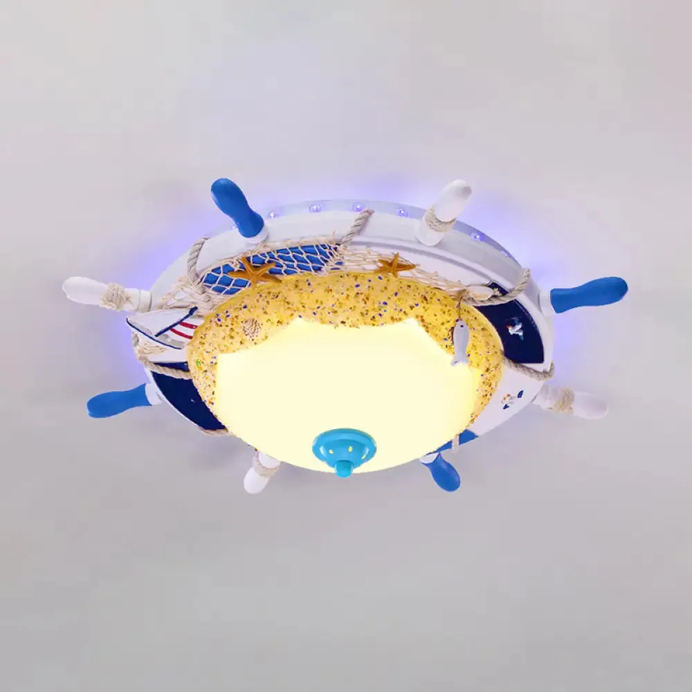 Modern LED Flush Mount Ceiling Light for Child's Mediterranean-Style Bedroom