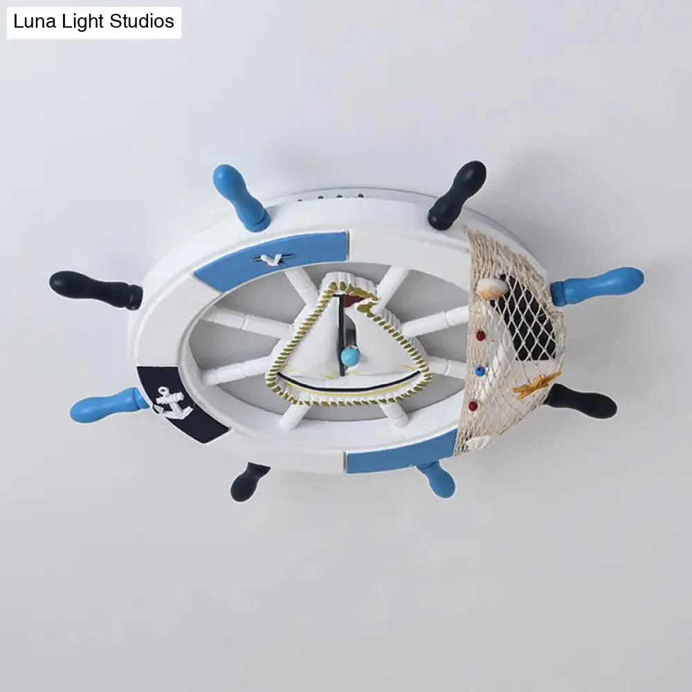 Modern LED Flush Mount Ceiling Light for Child's Mediterranean-Style Bedroom